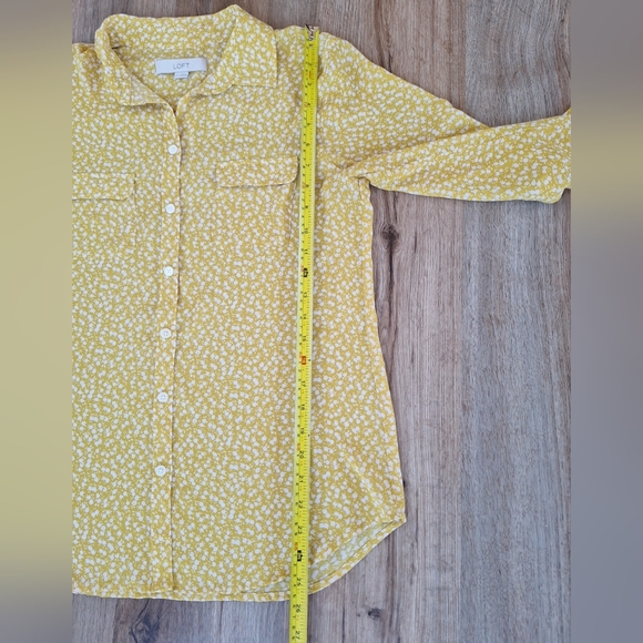 LOFT Women's Yellow Floral Blouse - Picture 8 of 11